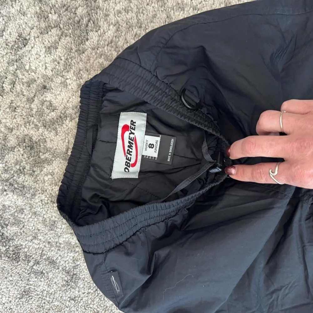 Boys, black Obermeyer snow pants size 8 husky